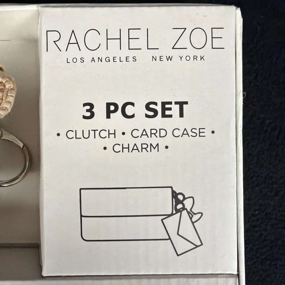 Rachel Zoe Silver Beaded Bear Clutch Shoulder Strap Card Case Bag Charm